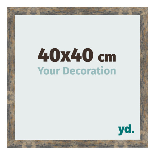 Fotokader 40x40cm Blauw Goud Gemeleerd MDF Bologna Voorzijde Maat | Yourdecoration.be