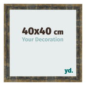 Fotokader 40x40cm Blauw Goud Gemeleerd MDF Pisa Voorzijde Maat | Yourdecoration.be