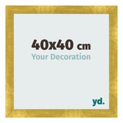 Fotokader 40x40cm Goud Vintage MDF Pisa Voorzijde Maat | Yourdecoration.be
