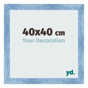 Fotokader 40x40cm Helder Blauw Geveegd MDF Pisa Voorzijde Maat | Yourdecoration.be