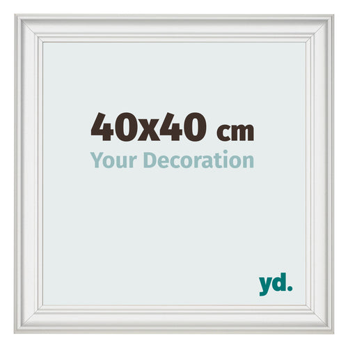 Fotokader 40x40cm Wit Geveegd MDF Lazio Voorzijde Maat | Yourdecoration.be