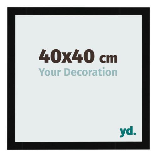 Fotokader 40x40cm Zwart Hoogglans MDF Bologna Voorzijde Maat | Yourdecoration.be