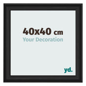 Fotokader 40x40cm Zwart Houtnerf MDF Lazio Voorzijde Maat | Yourdecoration.be