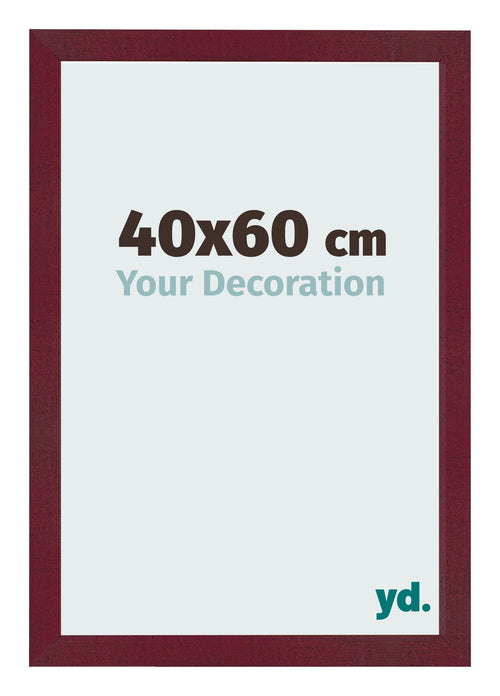 Fotokader 40x60 cm Wijnrood Geveegd MDF Bologna Voorzijde Maat | Yourdecoration.be