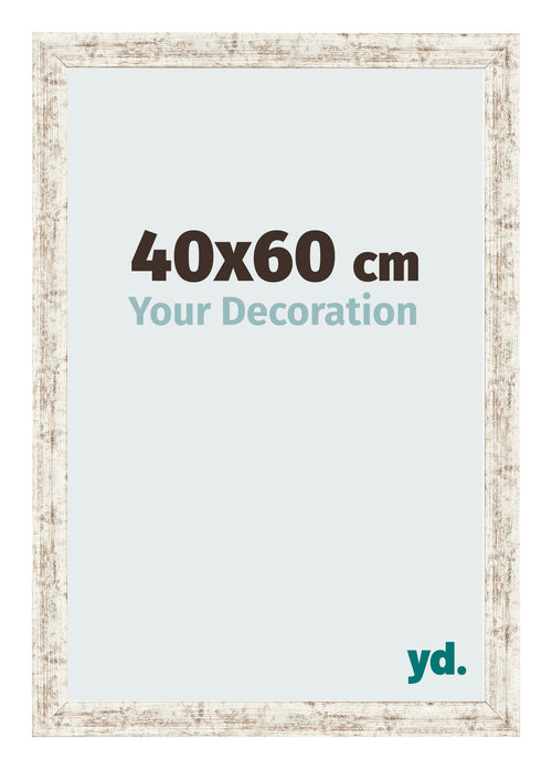 Fotokader 40x60cm Wit Vintage MDF Bologna Voorzijde Maat | Yourdecoration.be