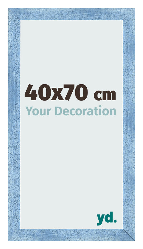 Fotokader 40x70cm Helder Blauw Geveegd MDF Pisa Voorzijde Maat | Yourdecoration.be