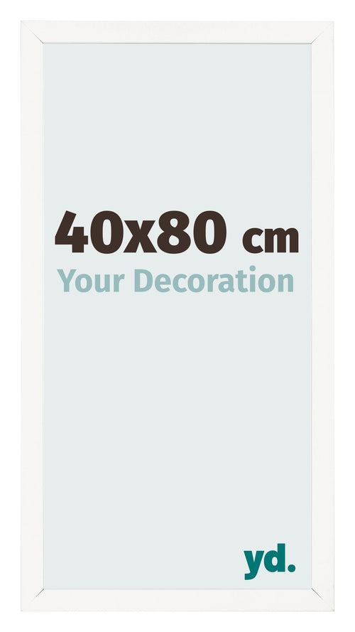 Fotokader 40x80 cm Wit Hoogglans MDF Bologna Voorzijde Maat | Yourdecoration.be