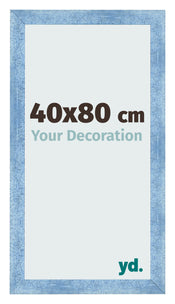 Fotokader 40x80cm Helder Blauw Geveegd MDF Pisa Voorzijde Maat | Yourdecoration.be