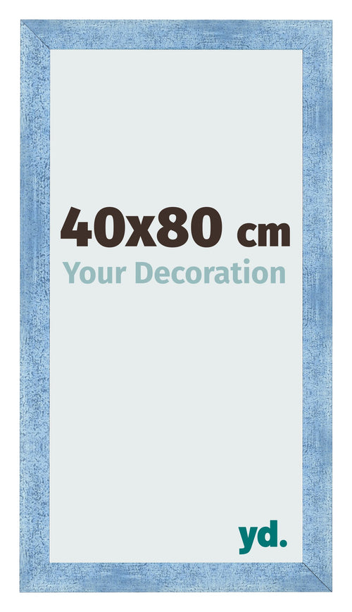 Fotokader 40x80cm Helder Blauw Geveegd MDF Pisa Voorzijde Maat | Yourdecoration.be