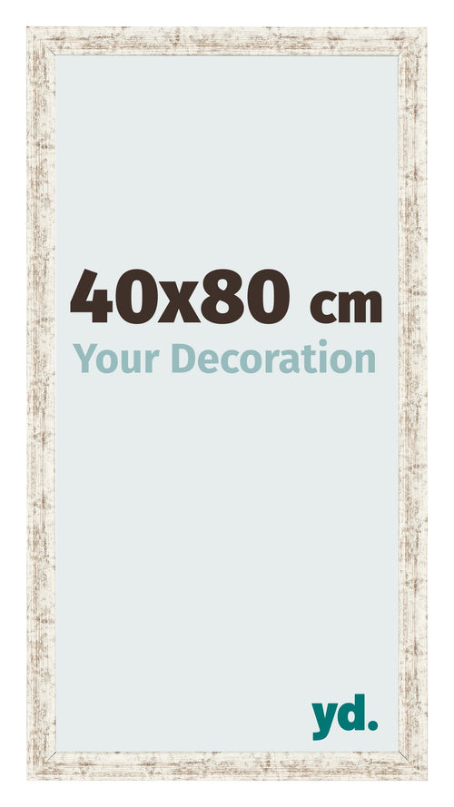 Fotokader 40x80cm Wit Vintage MDF Bologna Voorzijde Maat | Yourdecoration.be