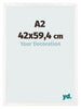 Fotokader 42x59 4 cm A2 Wit Hoogglans MDF Bologna Voorzijde Maat | Yourdecoration.be