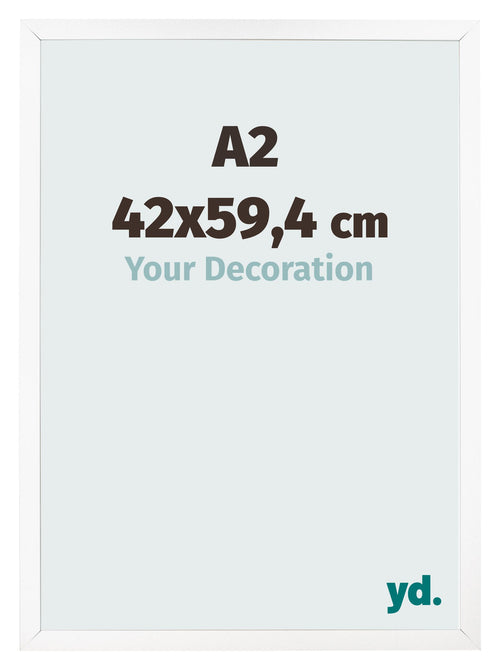Fotokader 42x59 4 cm A2 Wit Mat MDF Bologna Voorzijde Maat | Yourdecoration.be