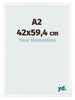 Fotokader 42x59 4 cm A2 Wit Mat MDF Bologna Voorzijde Maat | Yourdecoration.be