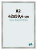Fotokader 42x59 4cm A2 Aluminium Geborsteld MDF Bologna Voorzijde Maat | Yourdecoration.be