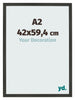 Fotokader 42x59 4cm A2 Antraciet MDF Bologna Voorzijde Maat | Yourdecoration.be