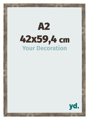 Fotokader 42x59 4cm A2 Blauw Goud Gemeleerd MDF Bologna Voorzijde Maat | Yourdecoration.be
