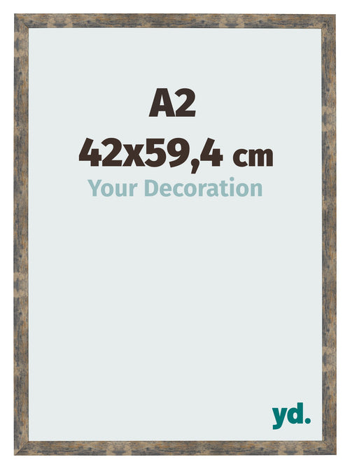 Fotokader 42x59 4cm A2 Blauw Goud Gemeleerd MDF Bologna Voorzijde Maat | Yourdecoration.be