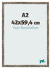 Fotokader 42x59 4cm A2 Blauw Goud Gemeleerd MDF Bologna Voorzijde Maat | Yourdecoration.be