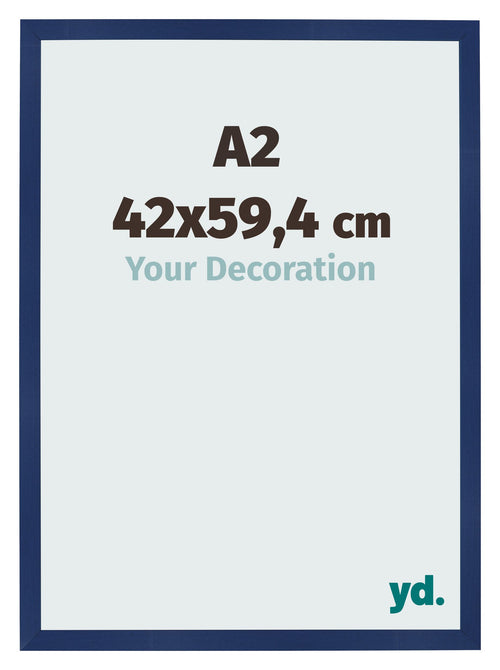 Fotokader 42x59 4cm A2 Donkerblauw Geveegd MDF Bologna Voorzijde Maat | Yourdecoration.be