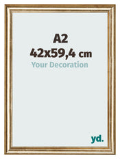 Fotokader 42x59 4cm A2 Goud Antiek MDF Lazio Voorzijde Maat | Yourdecoration.be