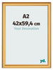 Fotokader 42x59 4cm A2 Goud Mat MDF Lazio Voorzijde Maat | Yourdecoration.be