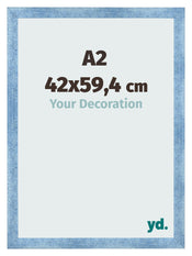 Fotokader 42x59 4cm A2 Helder Blauw Geveegd MDF Pisa Voorzijde Maat | Yourdecoration.be