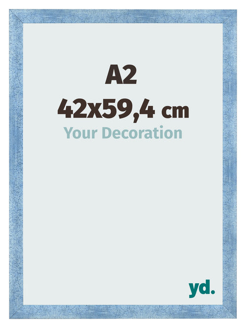 Fotokader 42x59 4cm A2 Helder Blauw Geveegd MDF Pisa Voorzijde Maat | Yourdecoration.be