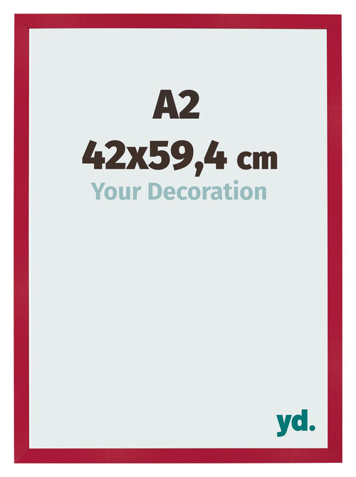 Fotokader 42x59 4cm A2 Rood MDF Bologna Voorzijde Maat | Yourdecoration.be