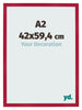 Fotokader 42x59 4cm A2 Rood MDF Bologna Voorzijde Maat | Yourdecoration.be