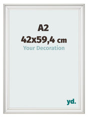 Fotokader 42x59 4cm A2 Wit Geveegd MDF Lazio Voorzijde Maat | Yourdecoration.be