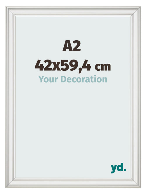 Fotokader 42x59 4cm A2 Wit Geveegd MDF Lazio Voorzijde Maat | Yourdecoration.be