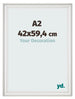 Fotokader 42x59 4cm A2 Wit Geveegd MDF Lazio Voorzijde Maat | Yourdecoration.be