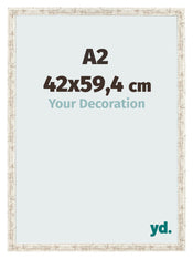 Fotokader 42x59 4cm A2 Wit Vintage MDF Bologna Voorzijde Maat | Yourdecoration.be