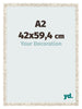 Fotokader 42x59 4cm A2 Wit Vintage MDF Bologna Voorzijde Maat | Yourdecoration.be