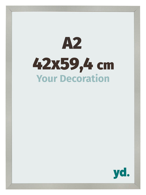 Fotokader 42x59 4cm A2 Zilver Mat MDF Bologna Voorzijde Maat | Yourdecoration.be