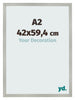 Fotokader 42x59 4cm A2 Zilver Mat MDF Bologna Voorzijde Maat | Yourdecoration.be