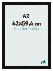 Fotokader 42x59 4cm A2 Zwart Hoogglans MDF Pisa Voorzijde Maat | Yourdecoration.be