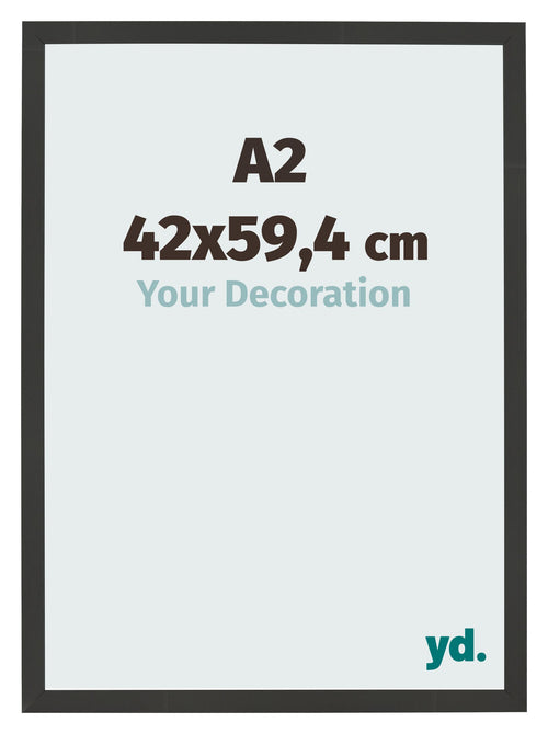 Fotokader 42x59 4cm A2 Zwart Houtnerf MDF Bologna Voorzijde Maat | Yourdecoration.be