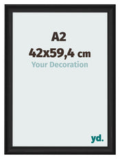 Fotokader 42x59 4cm A2 Zwart Houtnerf MDF Lazio Voorzijde Maat | Yourdecoration.be