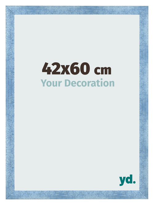 Fotokader 42x60cm Helder Blauw Geveegd MDF Pisa Voorzijde Maat | Yourdecoration.be