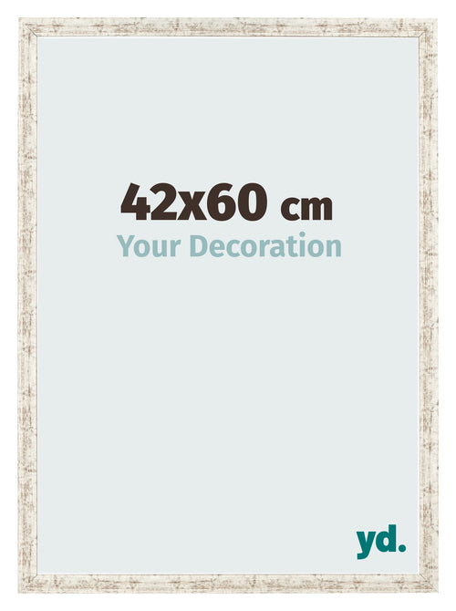 Fotokader 42x60cm Wit Vintage MDF Bologna Voorzijde Maat | Yourdecoration.be