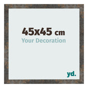 Fotokader 45x45 cm Geoxideerd Metaal MDF Bologna Voorzijde Maat | Yourdecoration.be