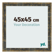 Fotokader 45x45cm Blauw Goud Gemeleerd MDF Pisa Voorzijde Maat | Yourdecoration.be
