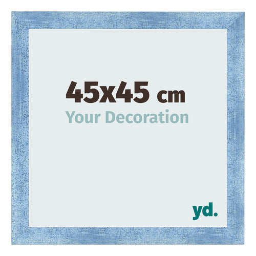 Fotokader 45x45cm Helder Blauw Geveegd MDF Pisa Voorzijde Maat | Yourdecoration.be