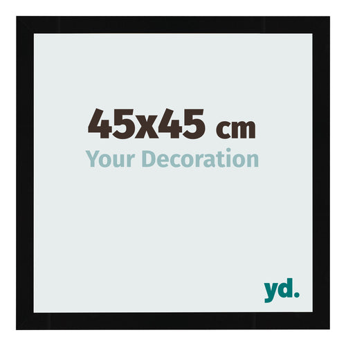 Fotokader 45x45cm Zwart Hoogglans MDF Bologna Voorzijde Maat | Yourdecoration.be