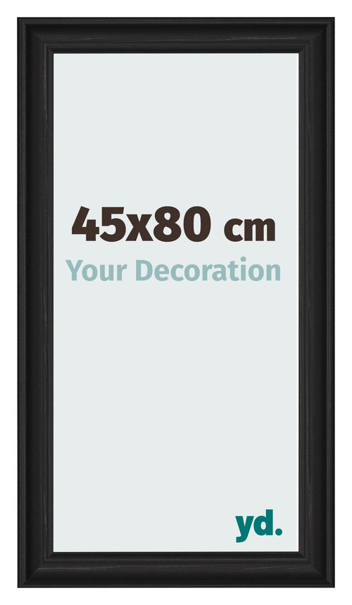 Fotokader 45x80cm Zwart Houtnerf MDF Lazio Voorzijde Maat | Yourdecoration.be