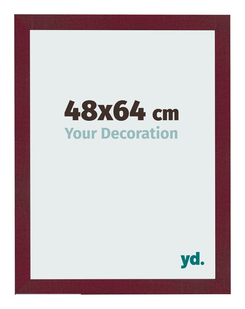 Fotokader 48x64 cm Wijnrood Geveegd MDF Bologna Voorzijde Maat | Yourdecoration.be