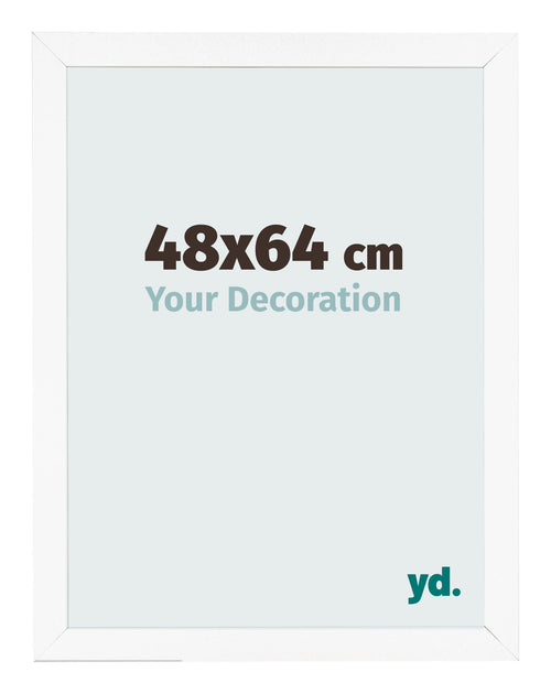 Fotokader 48x64 cm Wit Mat MDF Bologna Voorzijde Maat | Yourdecoration.be
