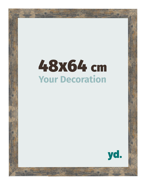 Fotokader 48x64cm Blauw Goud Gemeleerd MDF Bologna Voorzijde Maat | Yourdecoration.be