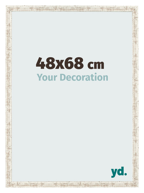 Fotokader 48x68cm Wit Vintage MDF Bologna Voorzijde Maat | Yourdecoration.be